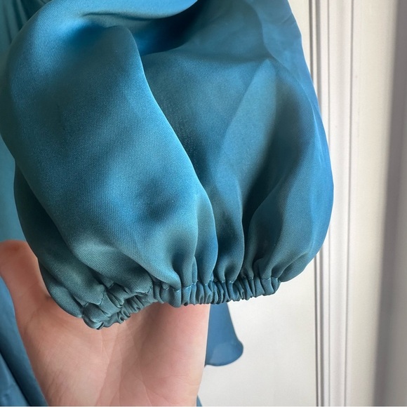 Saints + Secrets Teal Satin Party Mini Dress AU 8 / US S - Picture 2 of 8